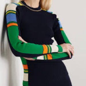 ISO Victoria Beckham Striped ribbed cotton-blend
